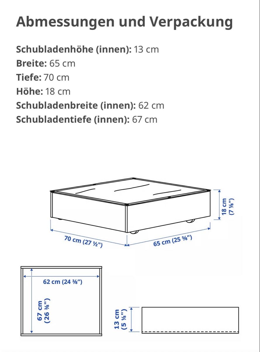 Autres décorations & accessoires: IKEA VARDO underbed storage drawer – D'occasion à Zürich par mar_d7zz 1