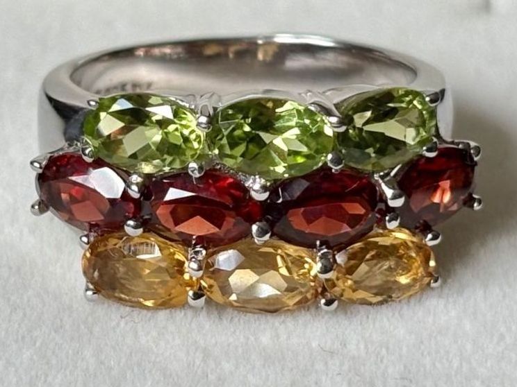 Anelli: Multi-Edelstein Ring, Peridot, Granat, Citrin, Gr. 56 – Nuovo (secondo la descrizione) da Brugg AG venduto da lau_9rvy