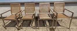 Balkon- / Gartenstühle 4er Set Holz Metall gebraucht