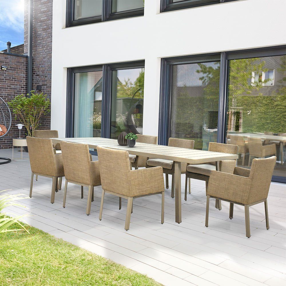 Set di tavolo e panche: Gartenmöbel-Set inkl. Abdeckung CATANA - Beige – Nuovo e nell'imballaggio originale da Wallenwil venduto da toesstal-vertrieb
