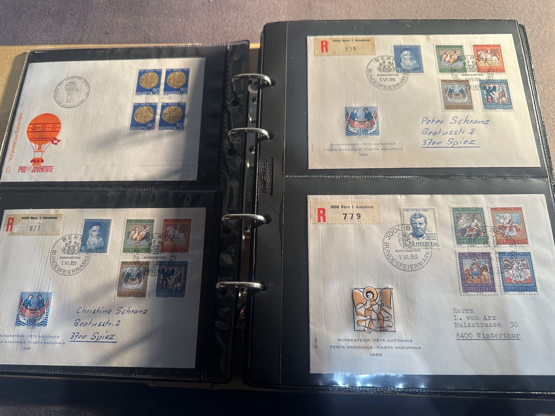Tutti i francobolli: Sammlung Pro Partia ab 1960 Schweiz Briefe FDC – Usato da Stettfurt venduto da 2442 2