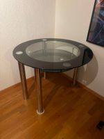 Runder Glastisch Ø 100cm Schwarz / Chrom / 77cm hoch