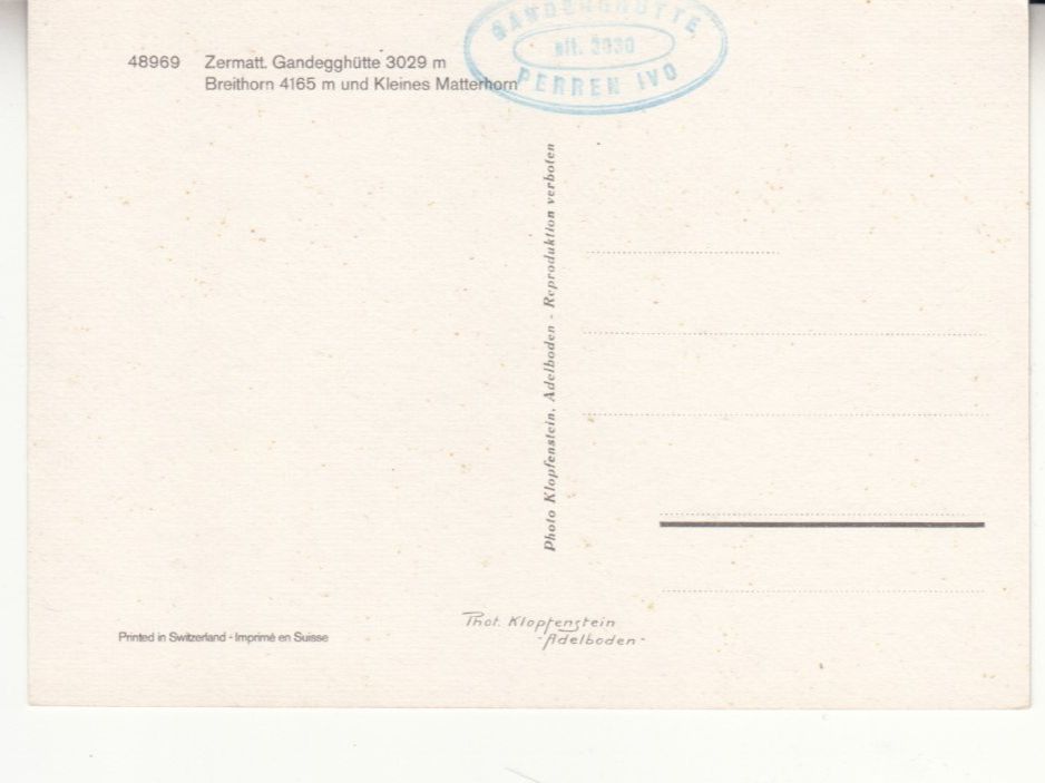 Cartoline postali: Gandegghütte ca. 1970 – Usato da Bürglen TG venduto da StampGraf 1