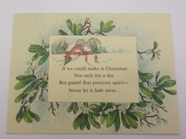 Alte Doppel-Weihnachtskarte, Spruch von Jean Kyler McManus