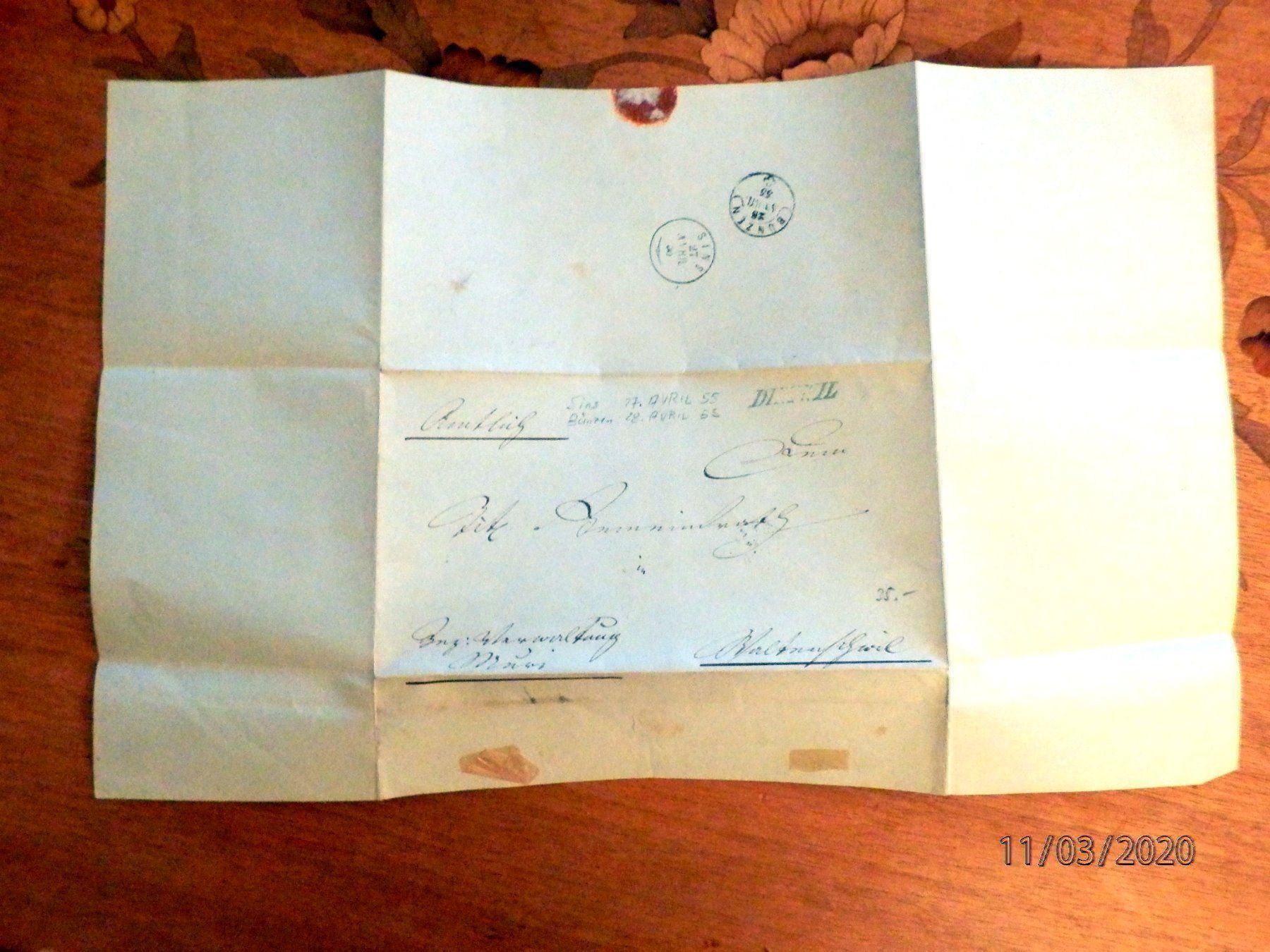 Timbri: schöner Brief mit blauem Balkenstempel – Usato da Ueberstorf venduto da dinbau 5