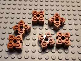Lego 6x Stein 2x2 mit 4 Kerben (3683) dark orange