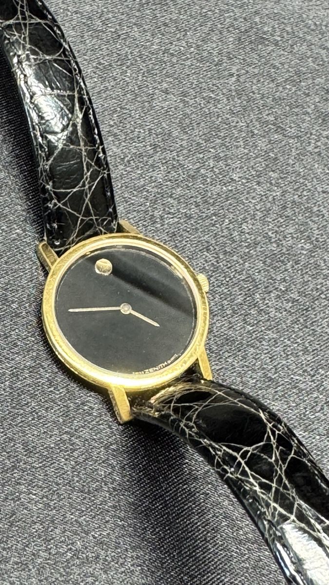 Movado Orologi: Movado Zenith, Lederarmband, Goldfarben – Usato da Untersiggenthal venduto da TimeandShine 3