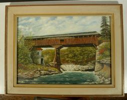 Hch. Zihlmann 76 Aquarell von Thurbrücke Felsegg Brübach