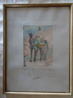 Heussler Ernst Georg Aquarell mit pers.Widmung u. Beschrieb