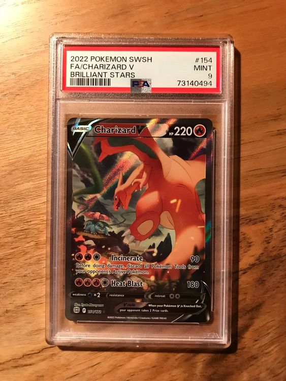 Charizard V Fullart Alt Art Brilliant Stars PSA 9 ab 1. Kaufen auf