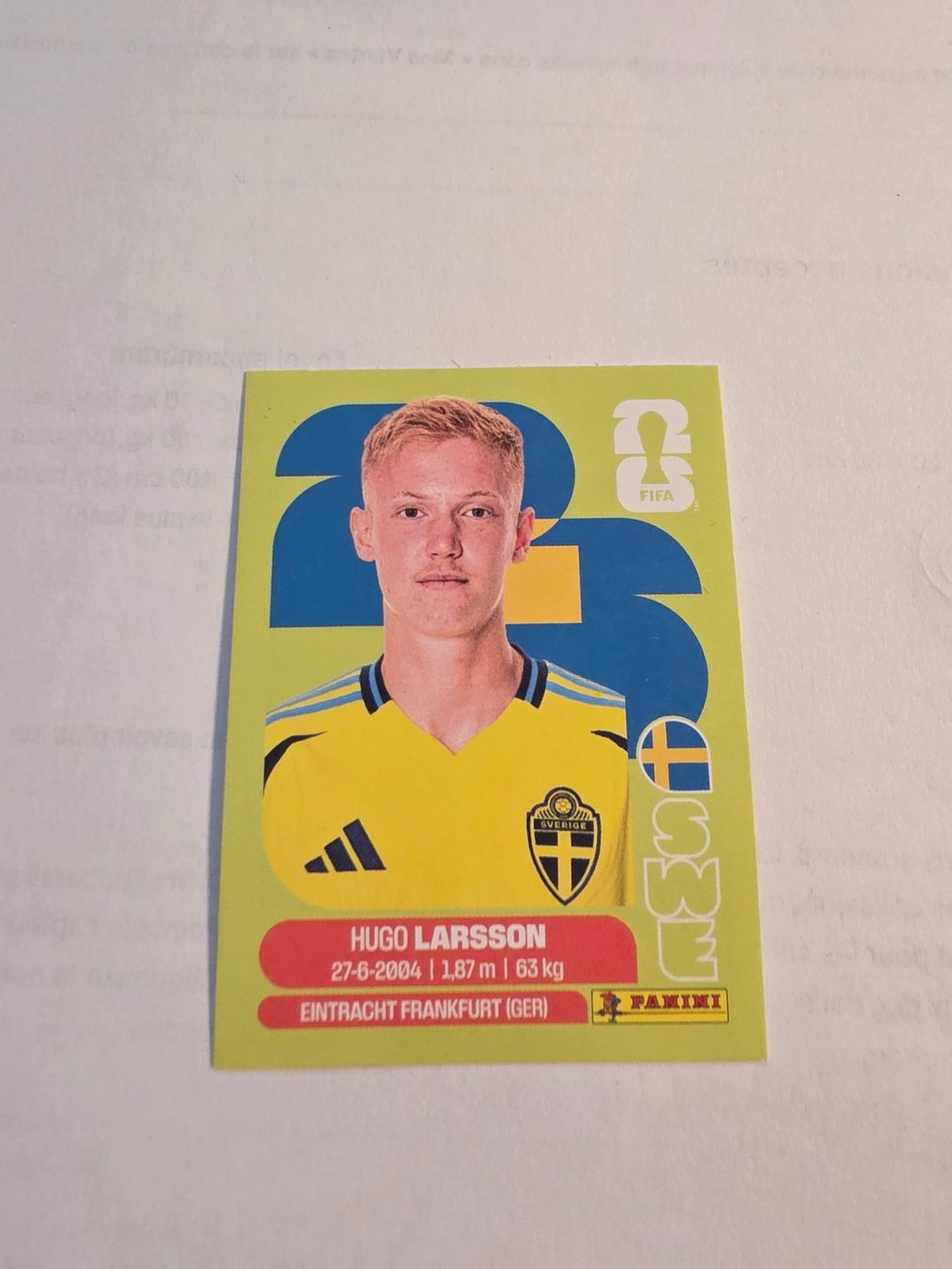 Panini Carte collezionabili: Panini  2026 HUGO LARSSON SWE 9 – Nuovo (secondo la descrizione) da Grand-Lancy venduto da Seo67