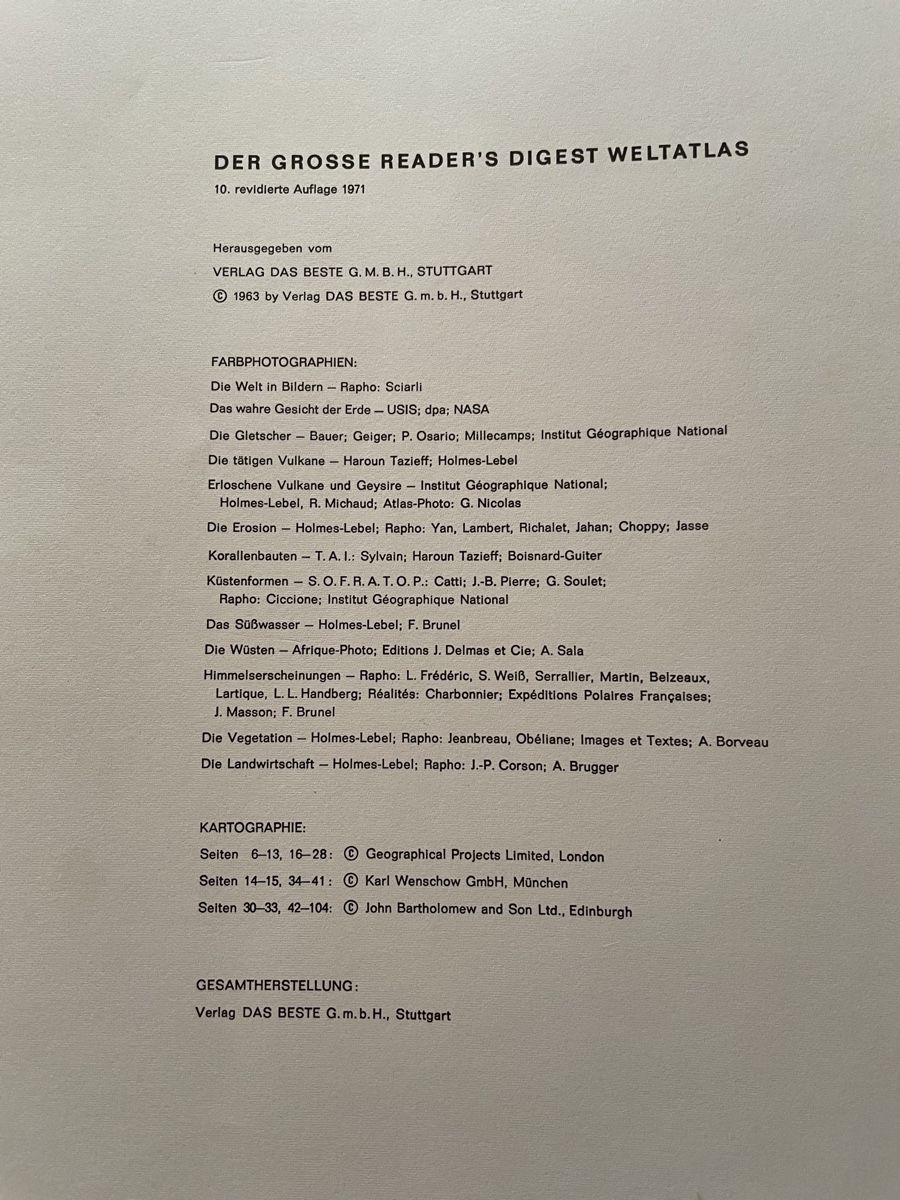 Libri: Grosser Weltatlas - Reader's Digest 1971 – Usato da Wyssachen venduto da Hahe89 6