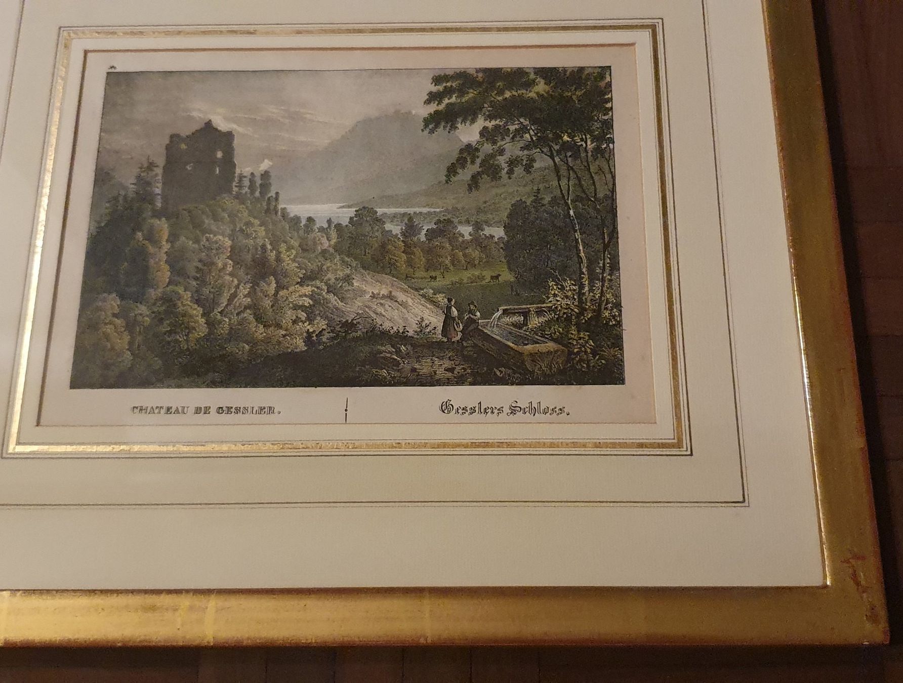 Grafiken & Lithographien: Bild - kolorierte Lithographie Gesslers Schloss – Gebraucht aus Kreuzlingen von Rschweiz1 1