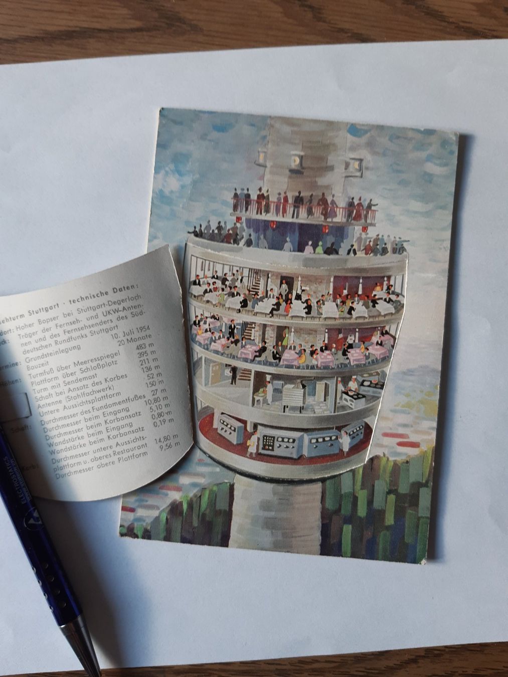 Ansichtskarten: Ansichtskarte Fernsehturm Stuttgart 3D pop-up pop up – Gebraucht aus Wattwil von yburgler 1