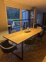 Esstisch Holz Metall Gestell Schwarz Guter Zustand