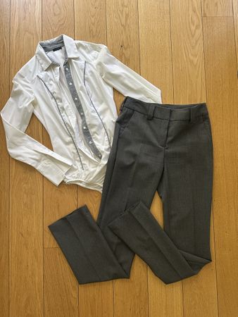 Set white shirt BLUE S and Piu & Piu grey trousers size IT40