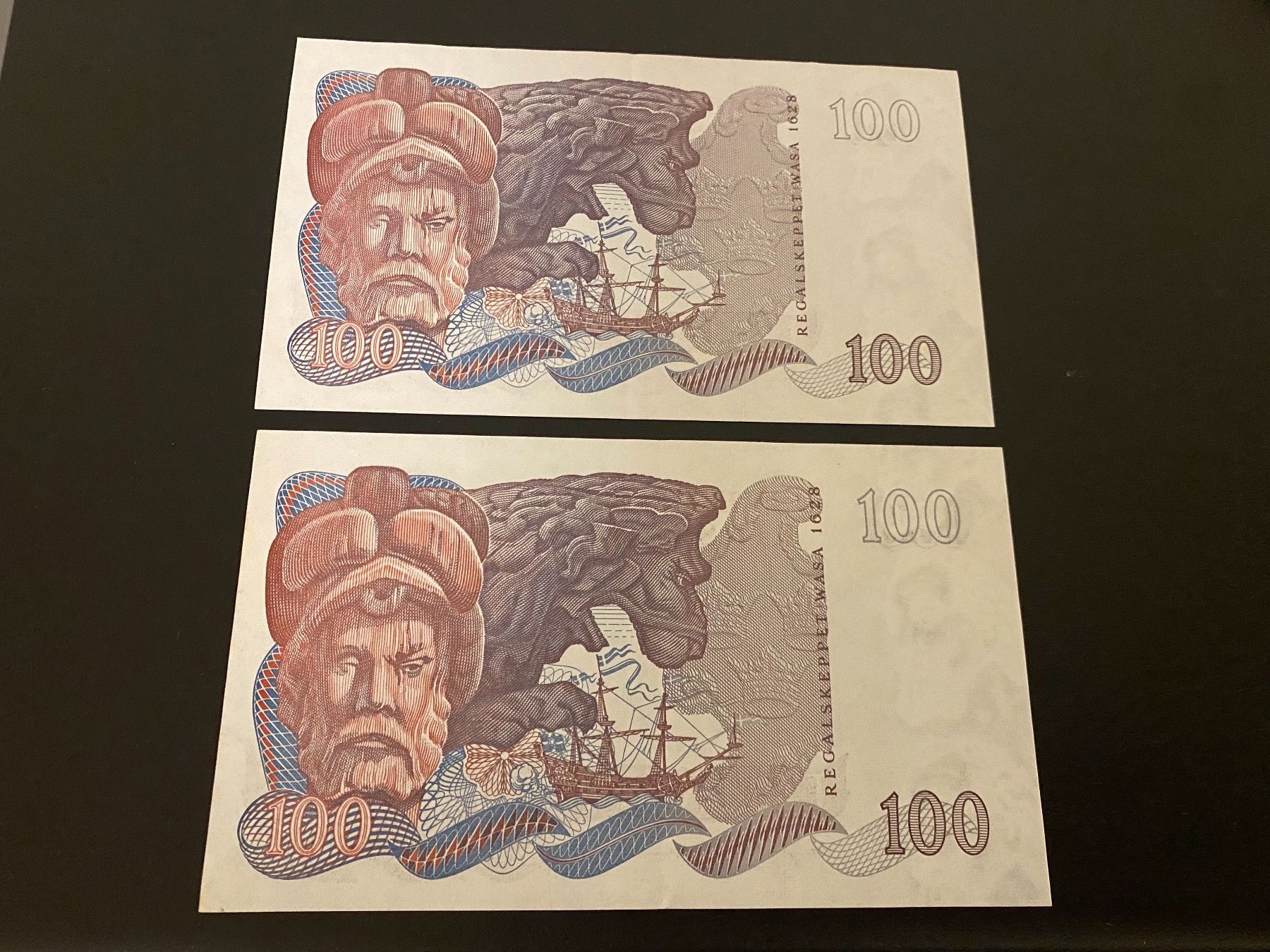 Billets de banque: 2x100 kronor frolaufnummer – D'occasion à Dällikon par Woldbanknoten 2
