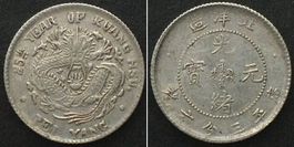CHINA - CHIHLI 5 Cents Yr.25 (1899) silver RARE! AU50!