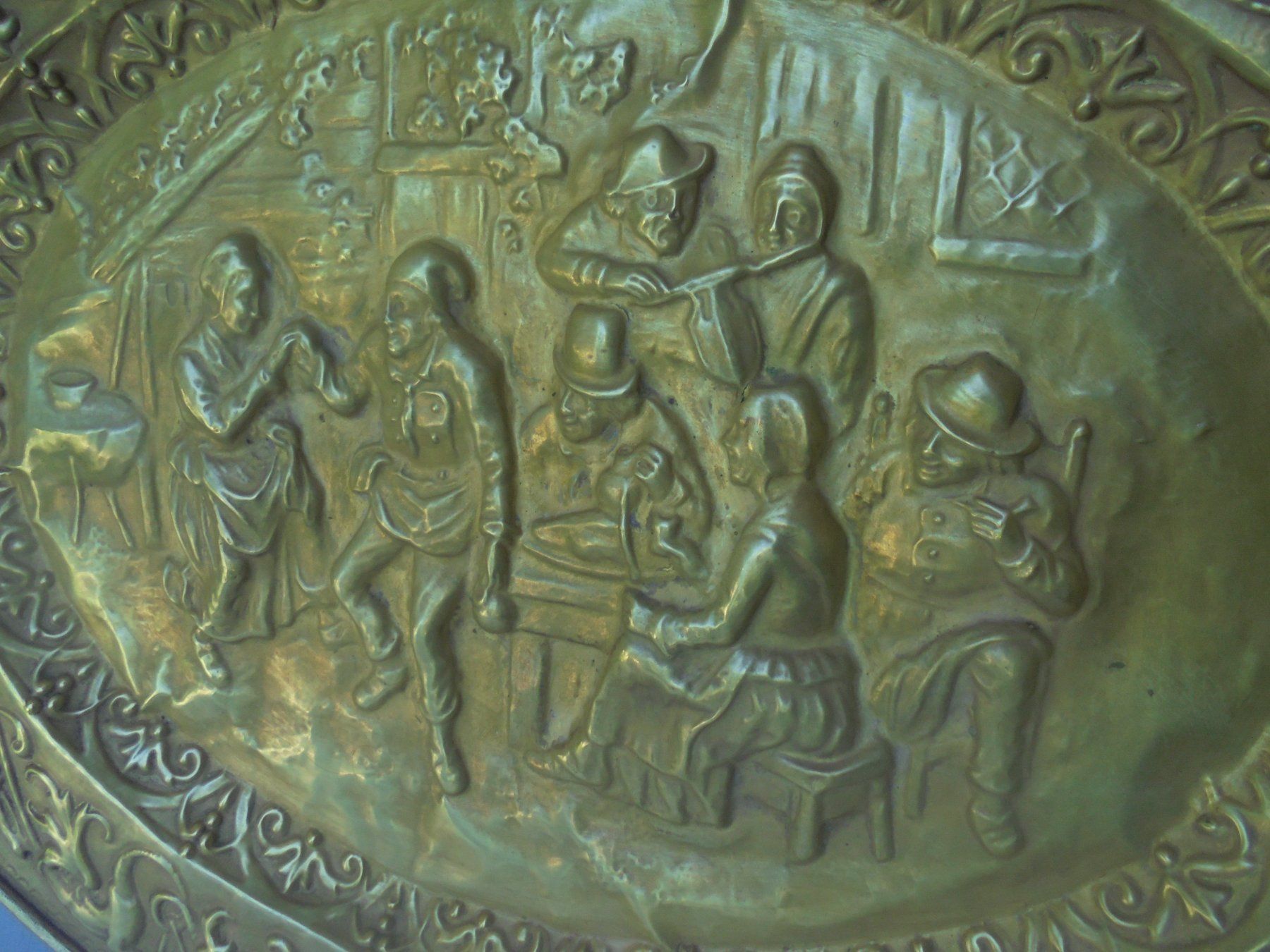Teller: Antiker grosser Wandteller aus Messing von ca. 1940 – Gebraucht aus Camorino von Hunpete 2