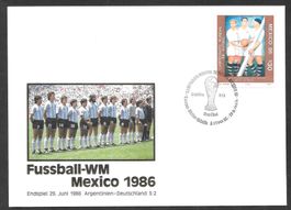 Sonderbrief Fussball WM 1986 Endspiel Argentinien Deutschlan