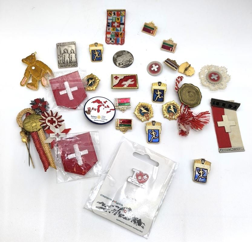 Plaketten & Abzeichen: Lot Pins 32 Stück – Gebraucht aus Rüti ZH von Restwert_Rueti_ZH