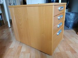 Bloc 4 tiroirs à roulettes pour bureau