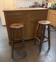Barhocker vintage Altholz massiv