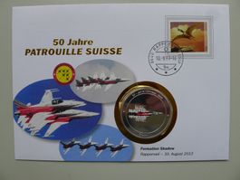 2013 Numisbrief "Formation Shadow" 50 J. Patrouille Suisse