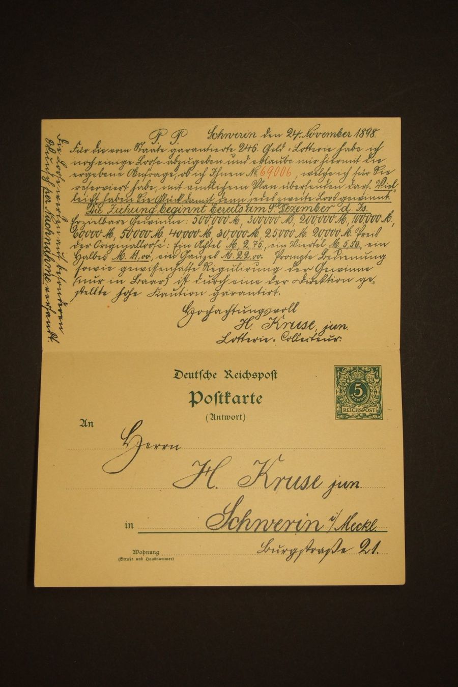 Alle Briefmarken: 1898 DR Ganzsache mit Antwortteil – Gebraucht aus Solothurn von and_fxw5 1