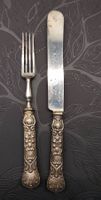 Besteck 2-teilig Silbert ca.1850–1880 mit Monogramm