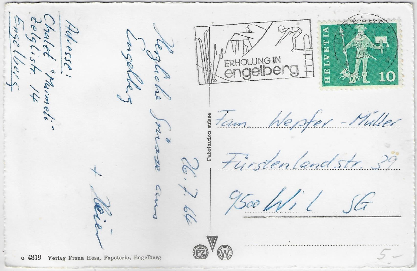 Cartoline postali: Engelberg gegen Juchlipass – Usato da Ettingen venduto da Kartenplanet 1