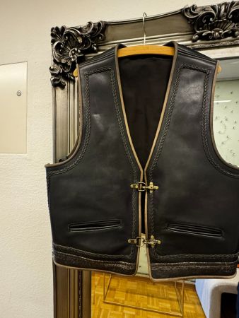 Weste Leder Weste Biker Weste Einzelstück