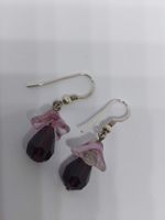 Ohrringe Silber 925 mit Glasperlen lila & rosa