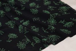 ***AUSVERKAUF*** Stoff Kleiderstoff Viscose nachtblau/grün