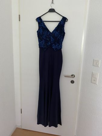 Marineblaues Milla Abendkleid mit Pailletten, Gr. 36