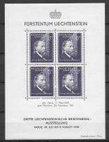 1938: Liechtenstein 3.FL Briefmarkeausst.-Block Nr.141 **