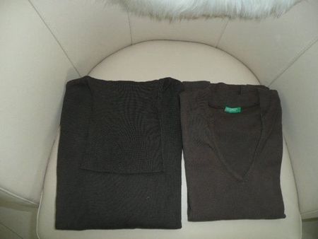 2 Pullover von ESPRIT + Benetton in braun für den Herbst