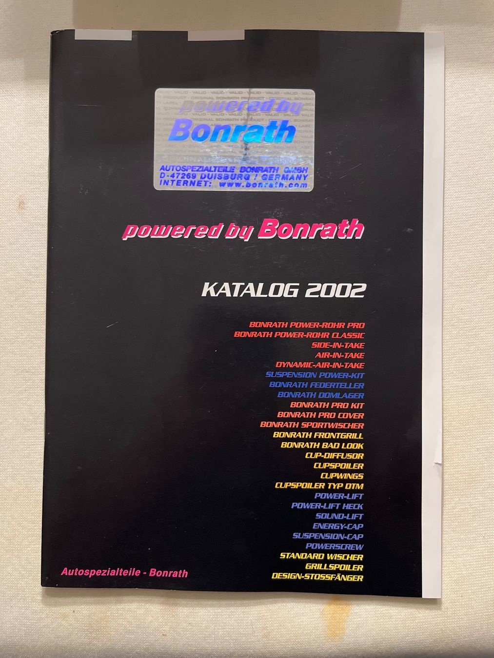 VW Documenti: Bonrath Tuning  2002 VW Audi Prospekt – Usato da Goldach venduto da SSRConzept
