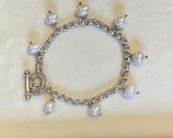 Armband aus 925 Sterling Silber und echten Perlen