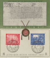 All. Besatzung 1947, Leipziger Messe-Marken auf ET-Blatt