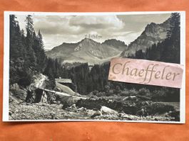  1936 Adelboden, Rehardiktbrücke mit Bonderspitz