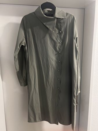 Schickes Hemdblusenkleid Gr. 42 REFKA grün/mint