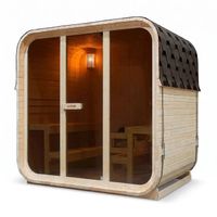 Outdoor Fasssauna BERGAMO L mit Ofen (9kW) - 180x228x225cm
