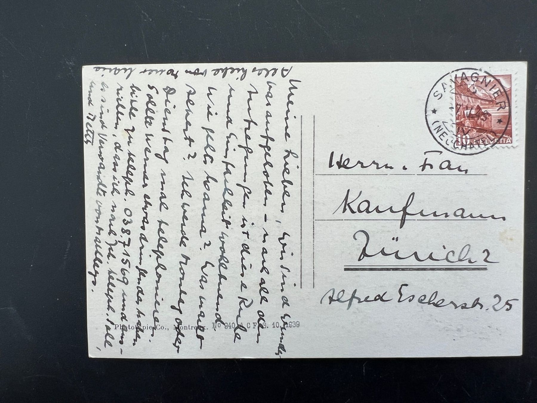 Ansichtskarten: AK Savagnier 1943  (G192) – Gebraucht aus Hinwil von Sidi4 1