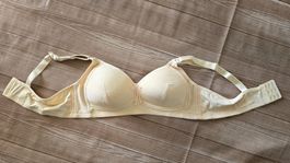 💞 Eleganter Spitzen BH ohne Bügel - 90 B - Nude-/Beigeton