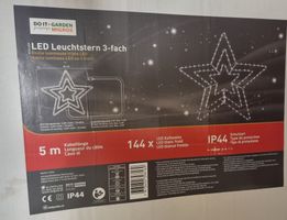 LED Leuchtstern 3-fach 144 Lichter Kaltweiss neuwertig