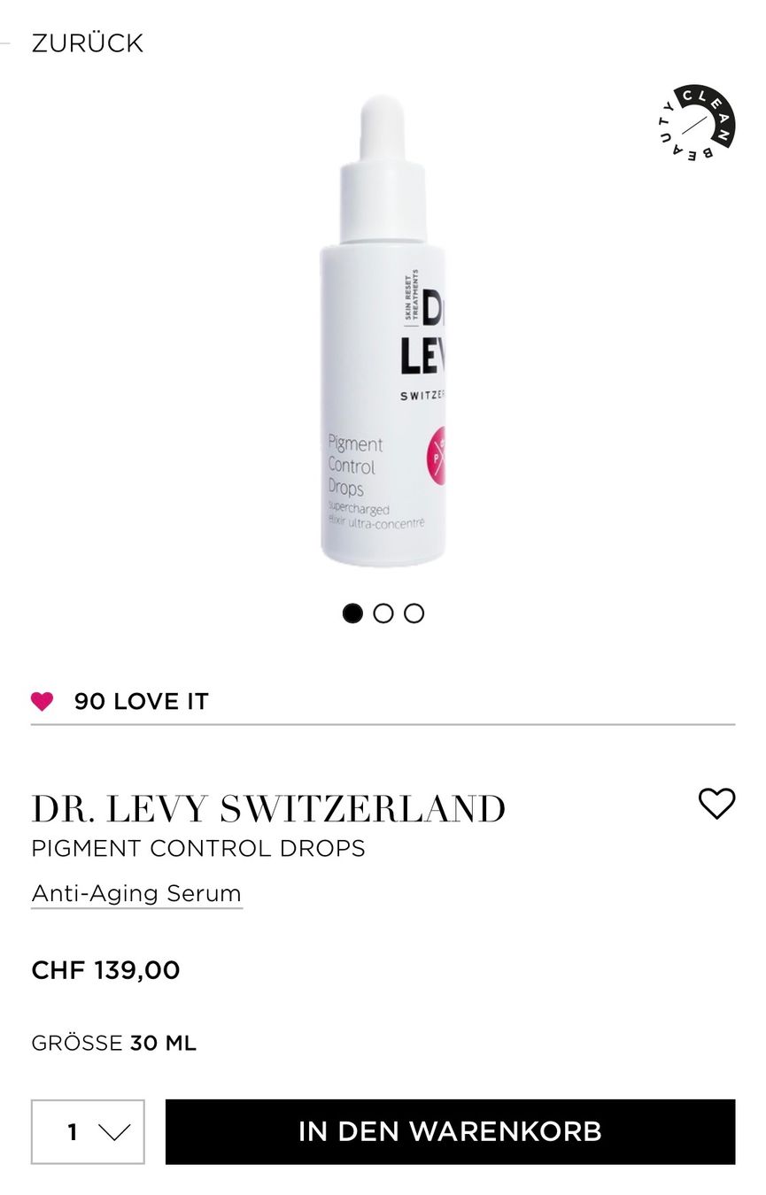 Gesichtspflege: Dr Levy Switzerland Pigment Control Drops 30ml NEW – Neu und originalverpackt aus Dübendorf von Mangia14 3