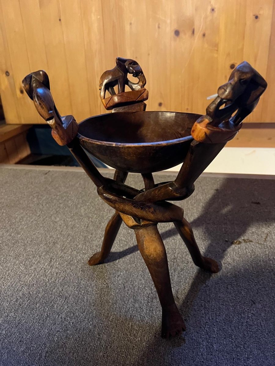 Sculture & Statue: Afrikanische Dekoration mit Schale – Usato da arch venduto da Amaga