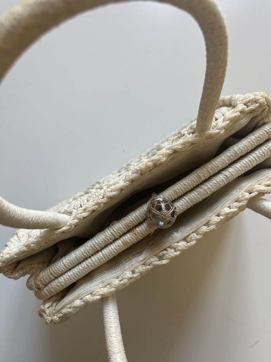Borse da donna: Vintage Weiße Makramee-Handtasche – Usato da Riva San Vitale venduto da V.IP 4