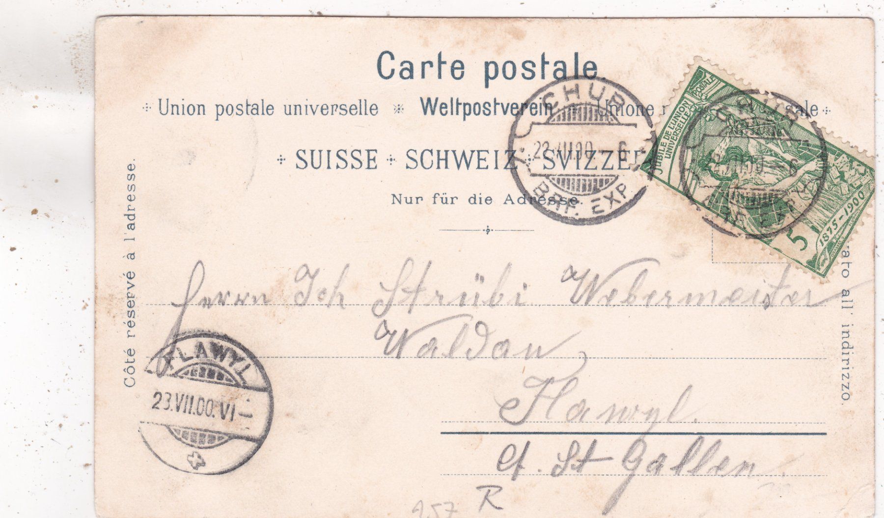 Cartoline postali: Kitsch Gruss aus den Bergen 1900 – Usato da Herisau venduto da Lisegrat2008 1